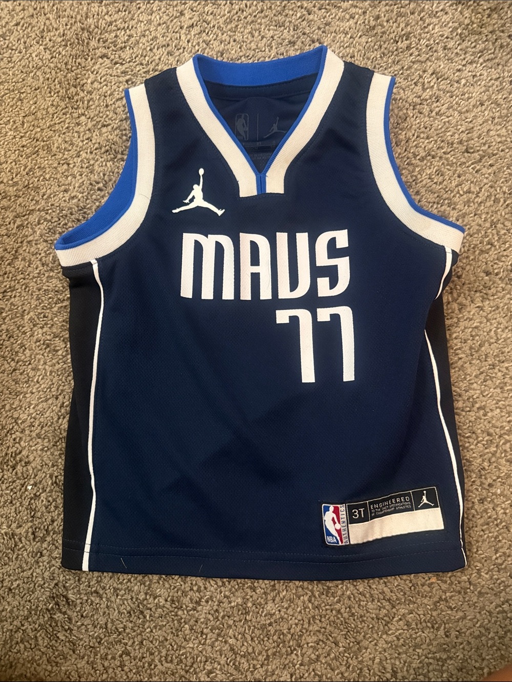 Jordan Dallas Mavericks Youth Jersey - Navy & White